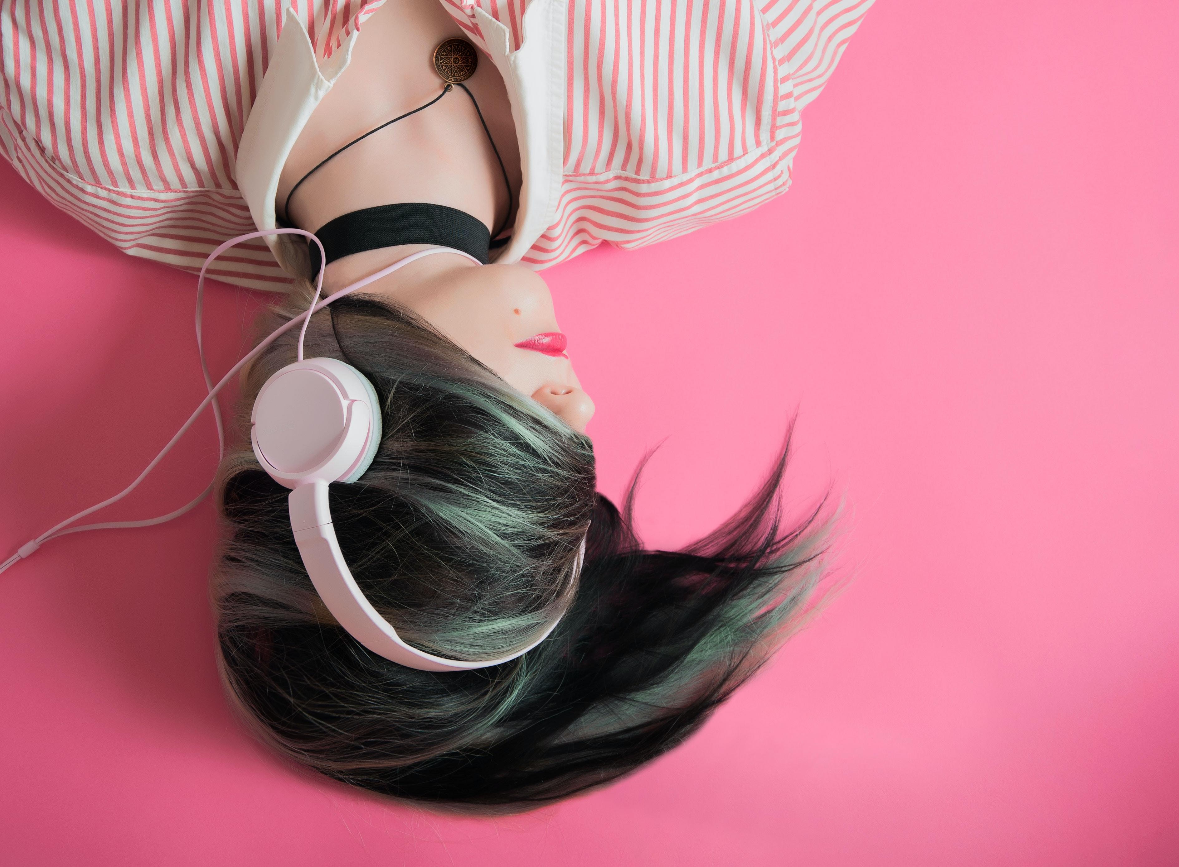 listening with headphones