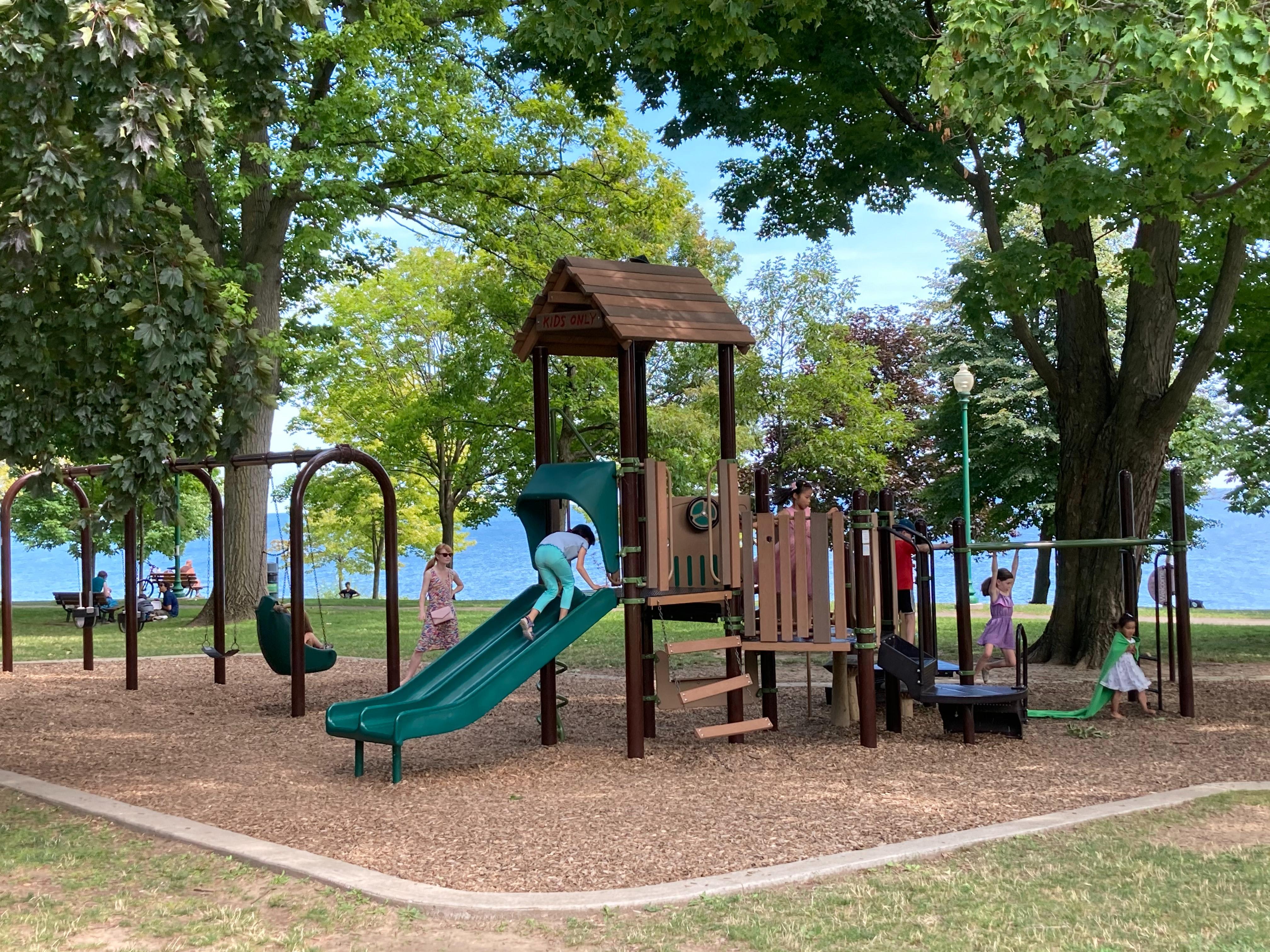 children play at a playground