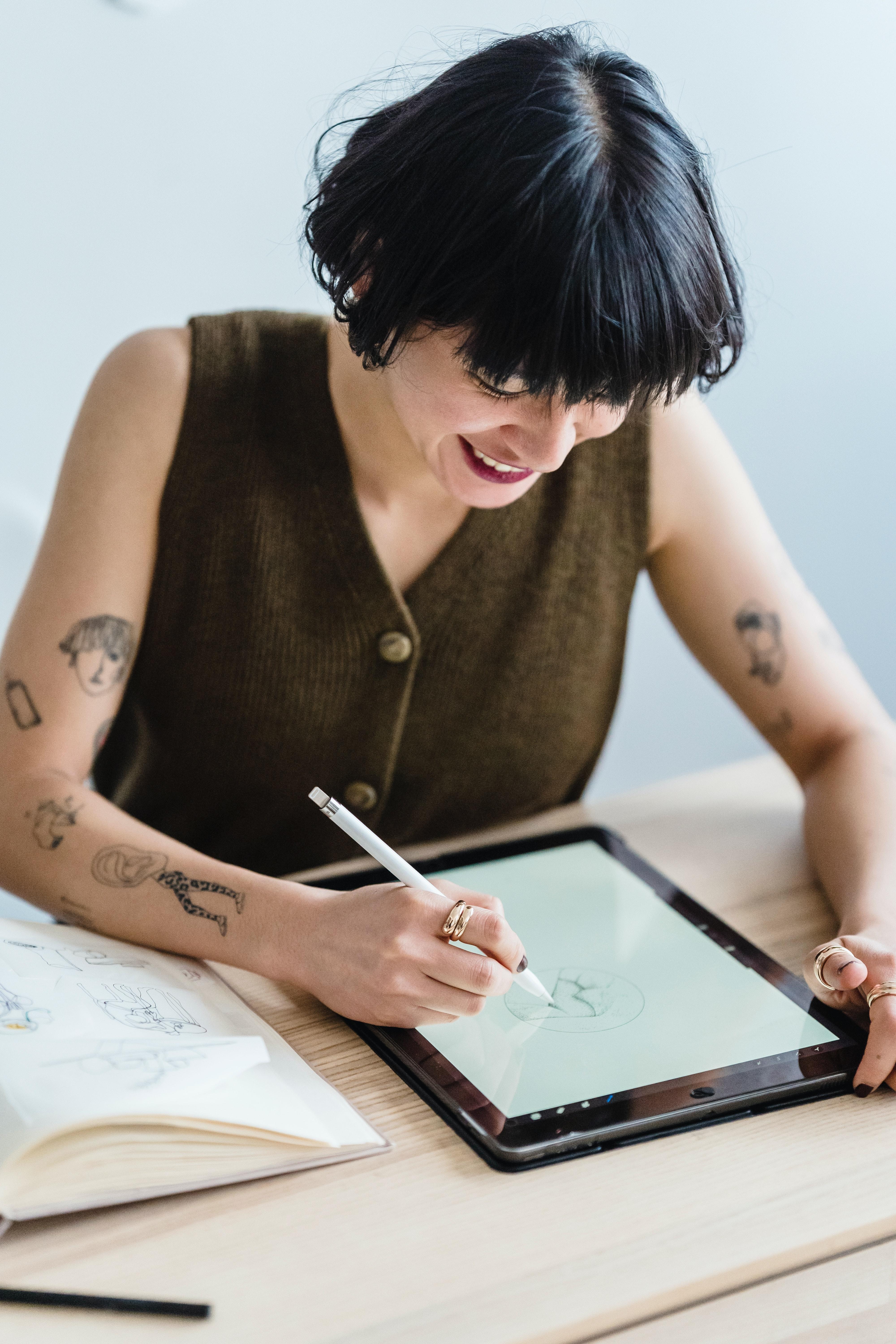 Woman drawing