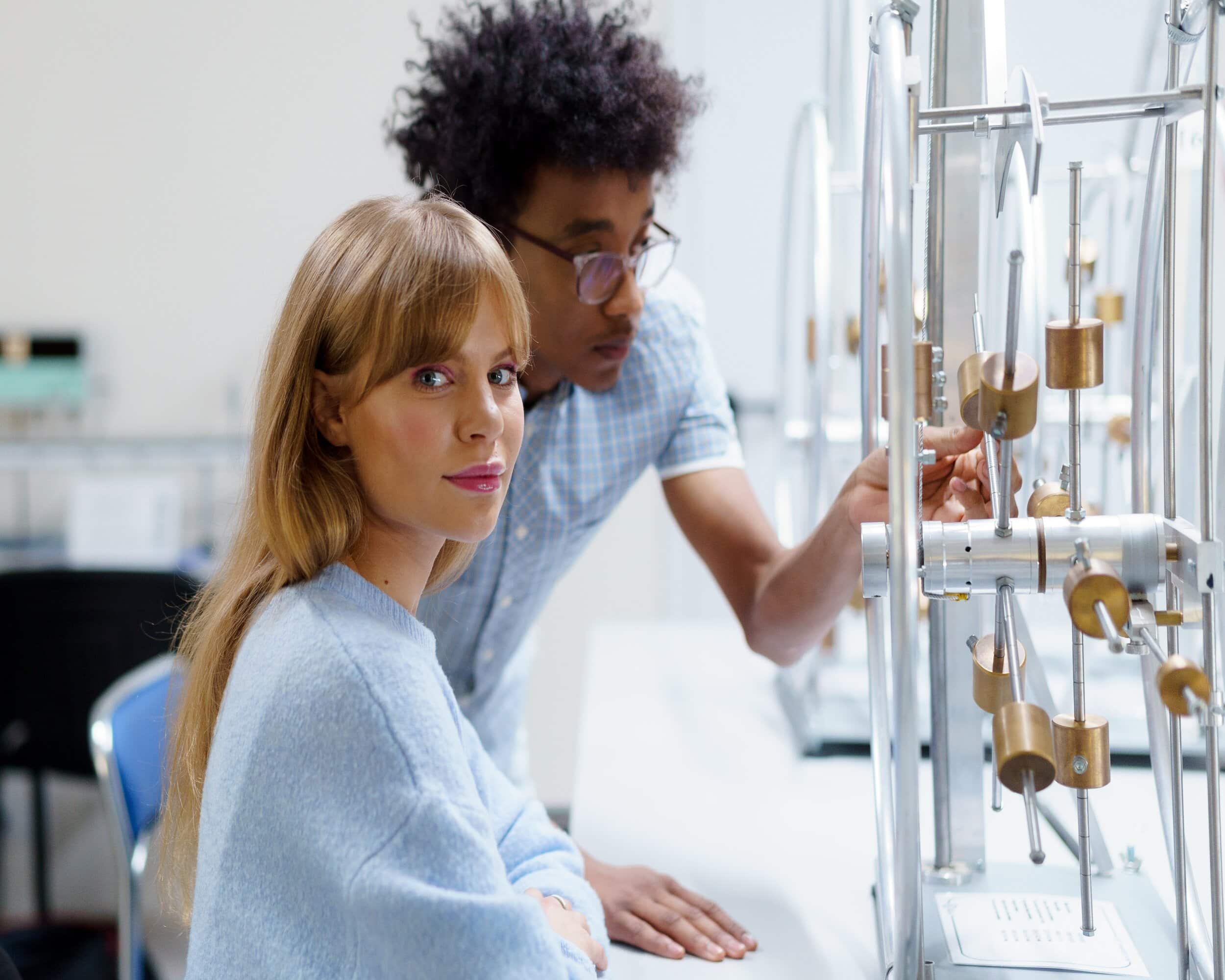 Two students in a lab