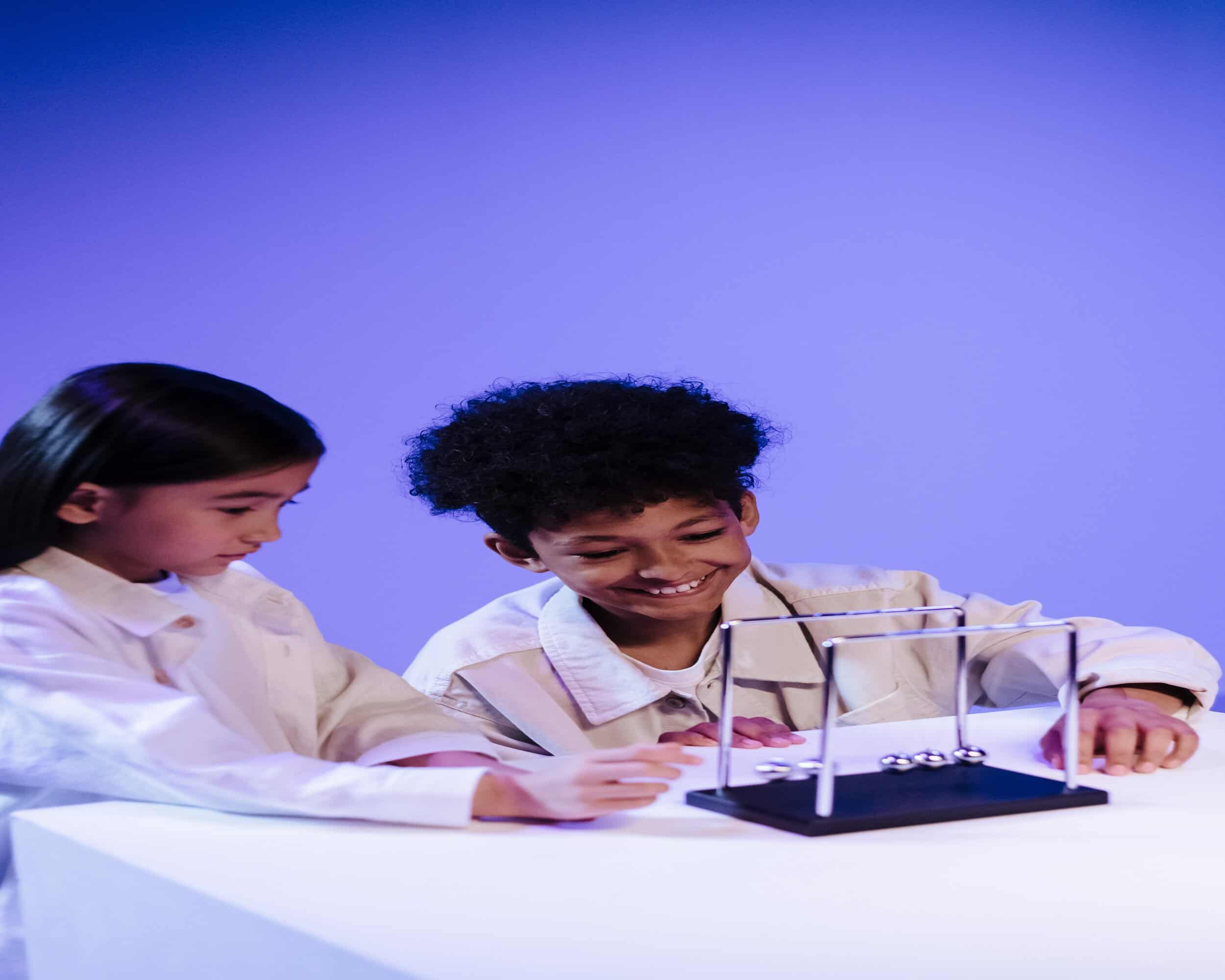Two students engaged in practicals