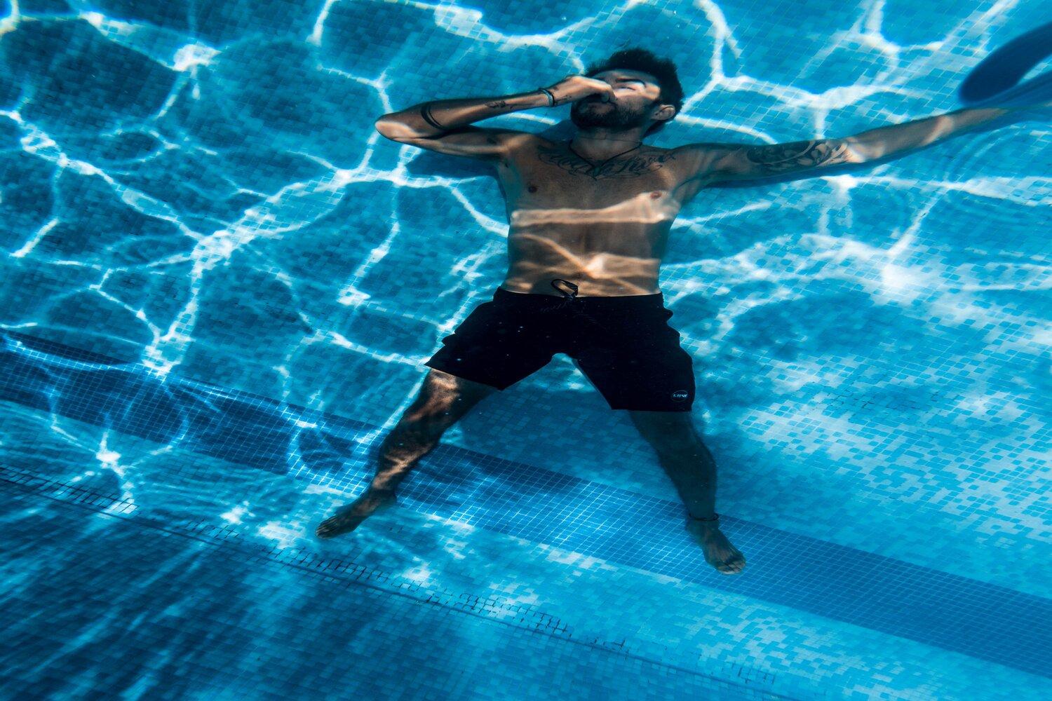 A man underwater