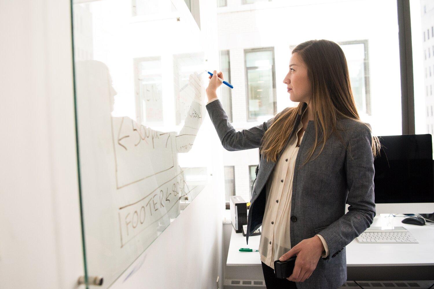 A teacher in a classroom