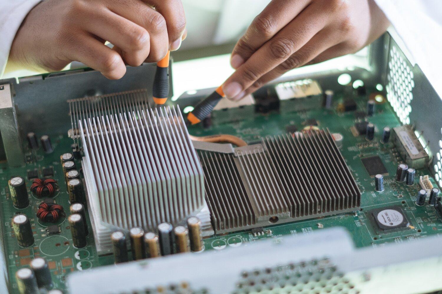 A technician working