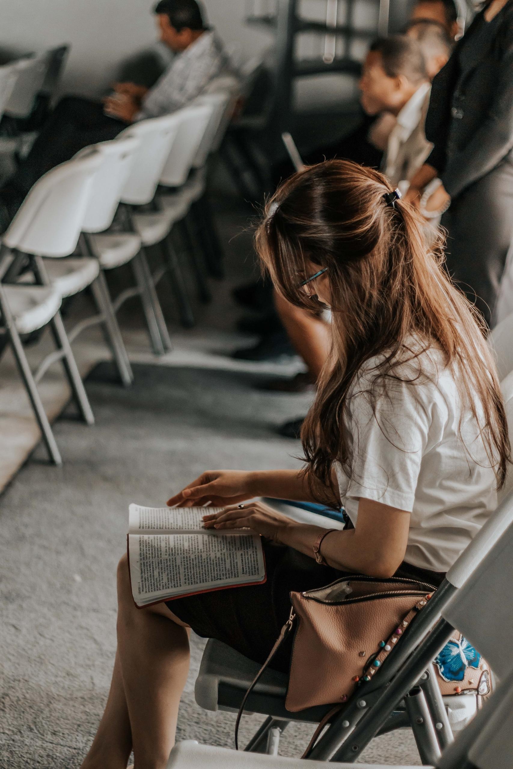 A student studying