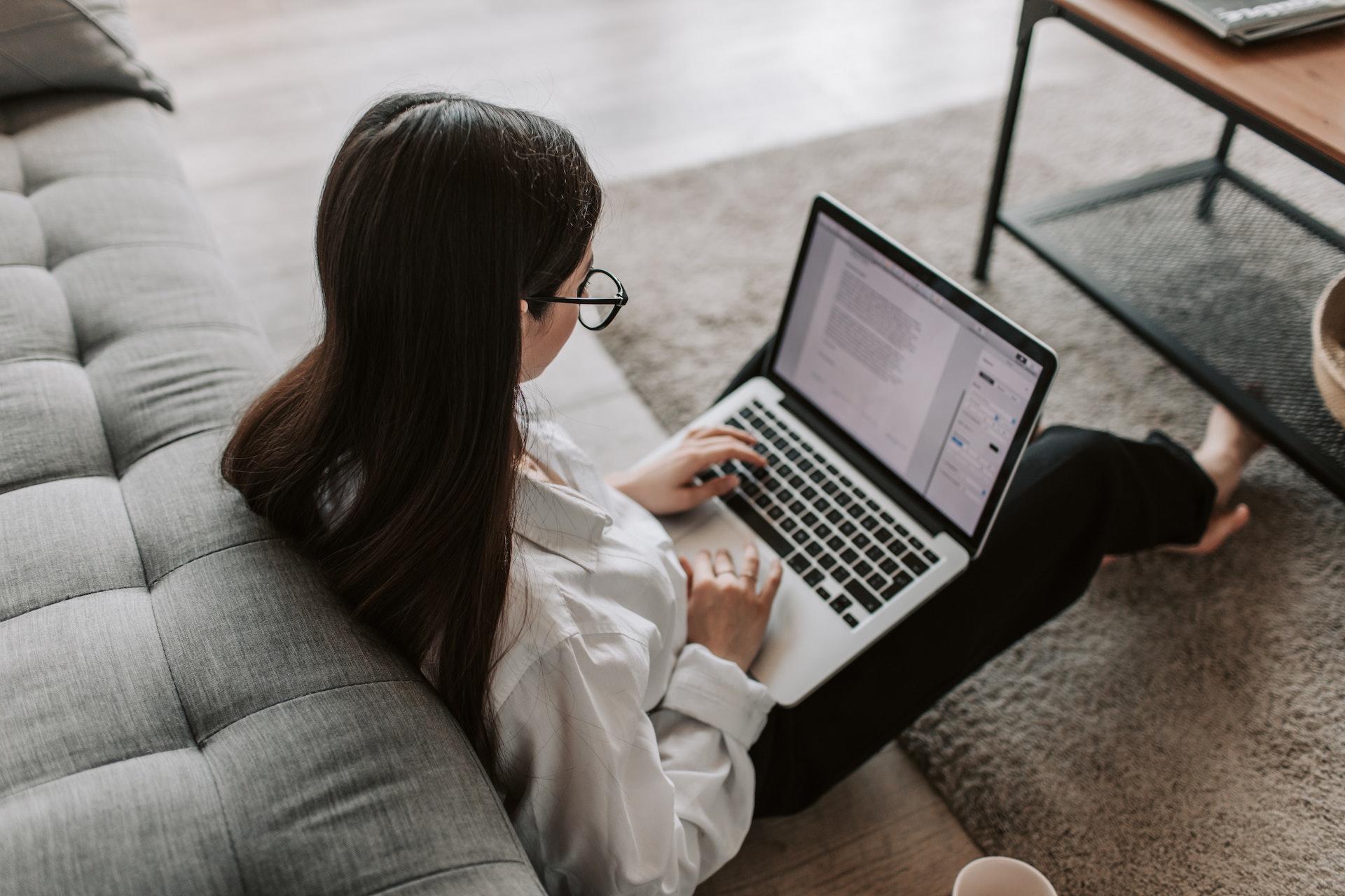 Girl studying computer science