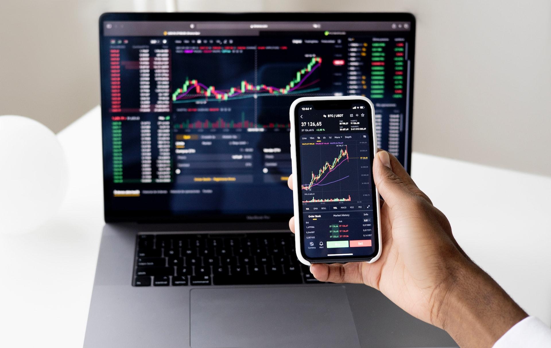 tracking finances on computer and phone app