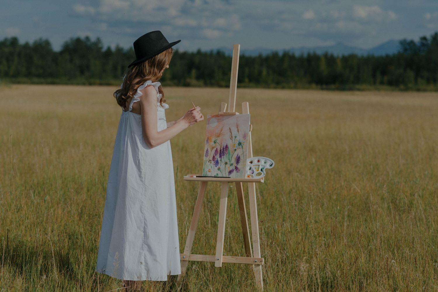 A girl painting