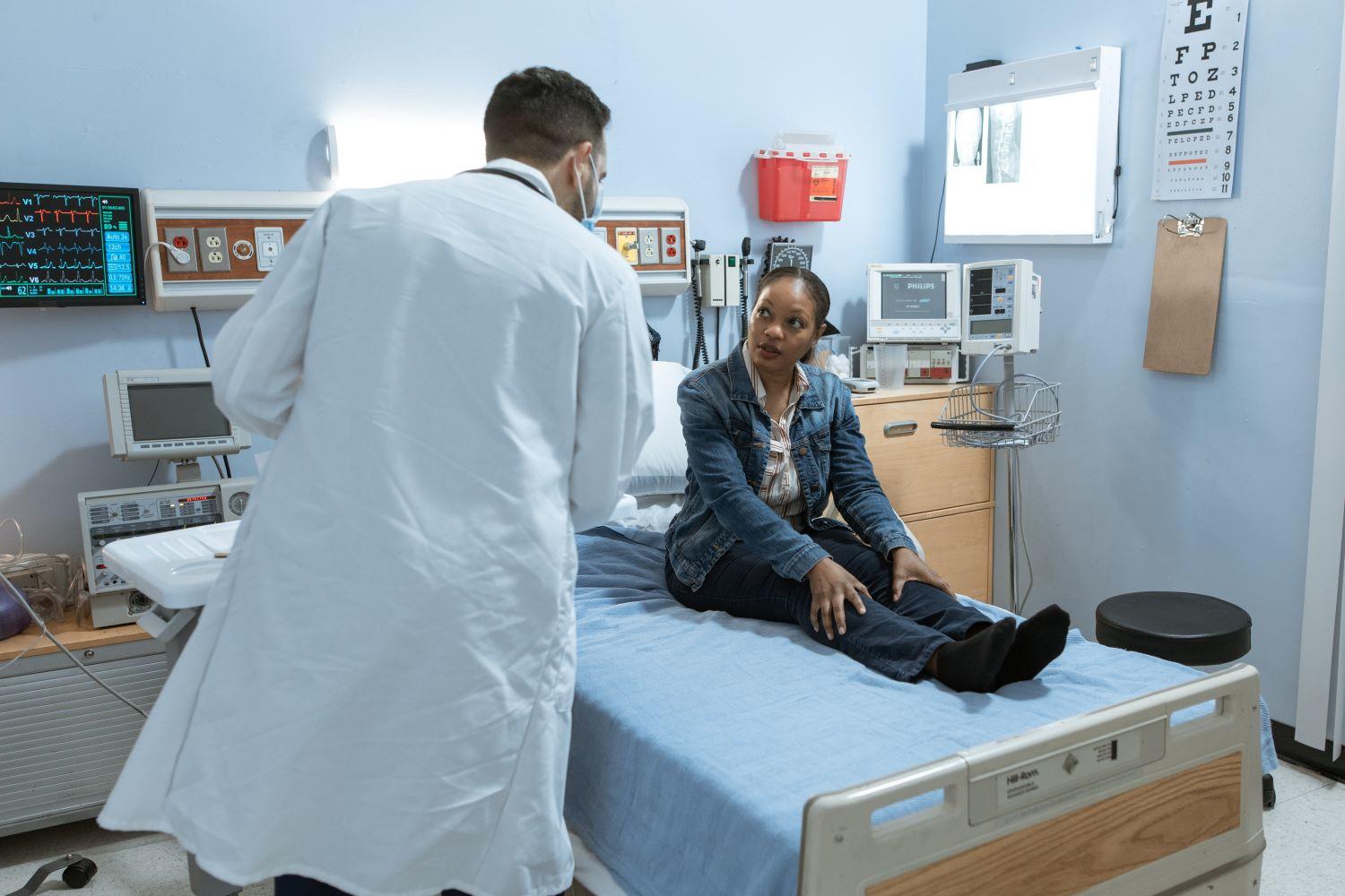 A woman with her doctor