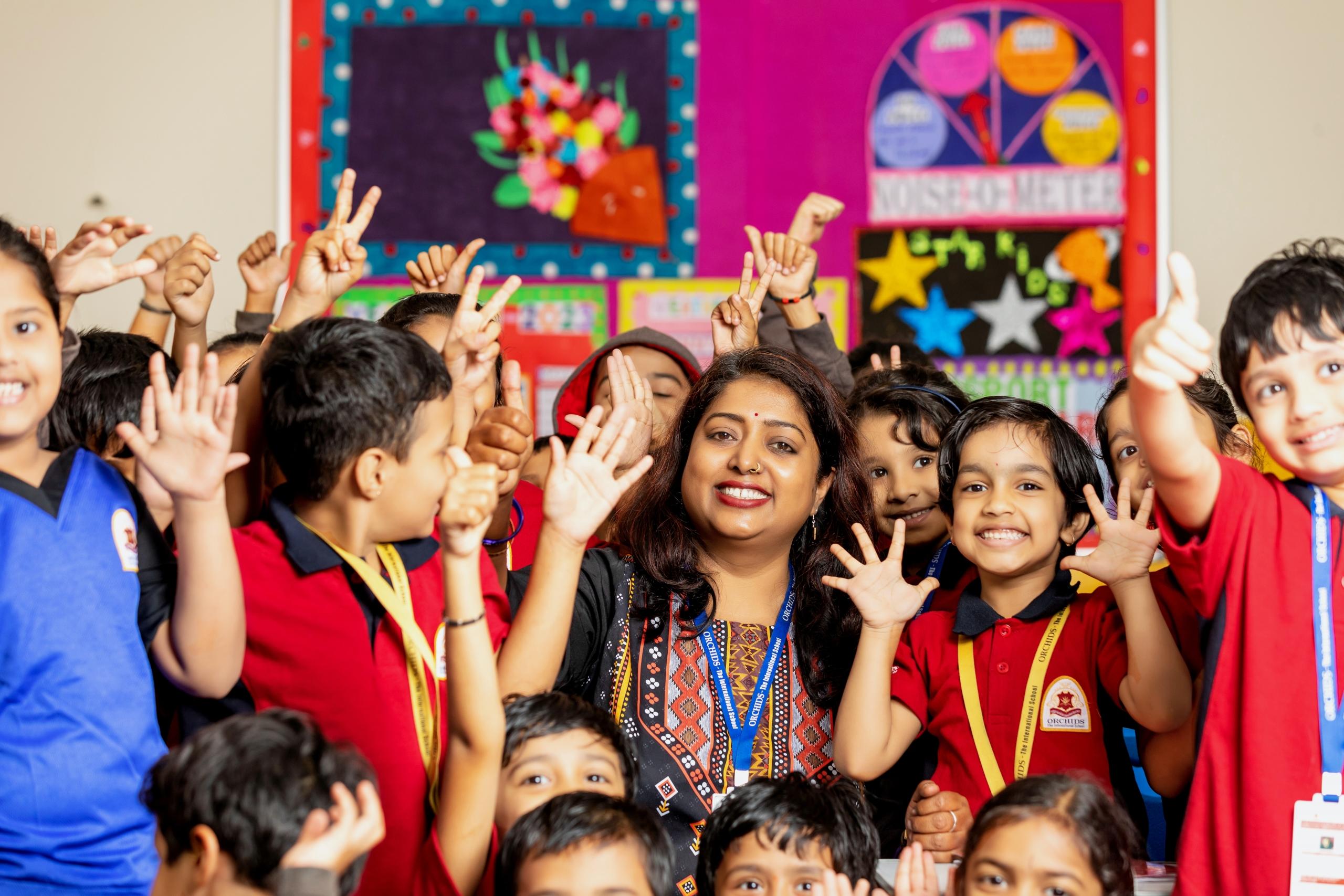 Students in India learn ESL
