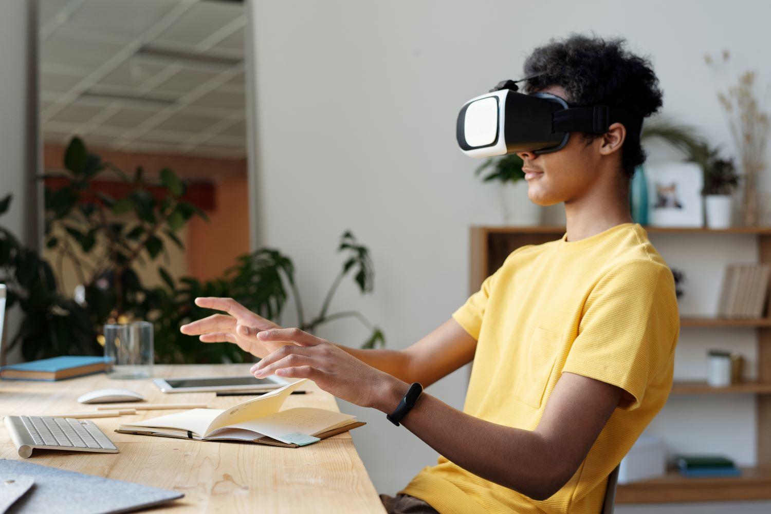 Man with VR headset
