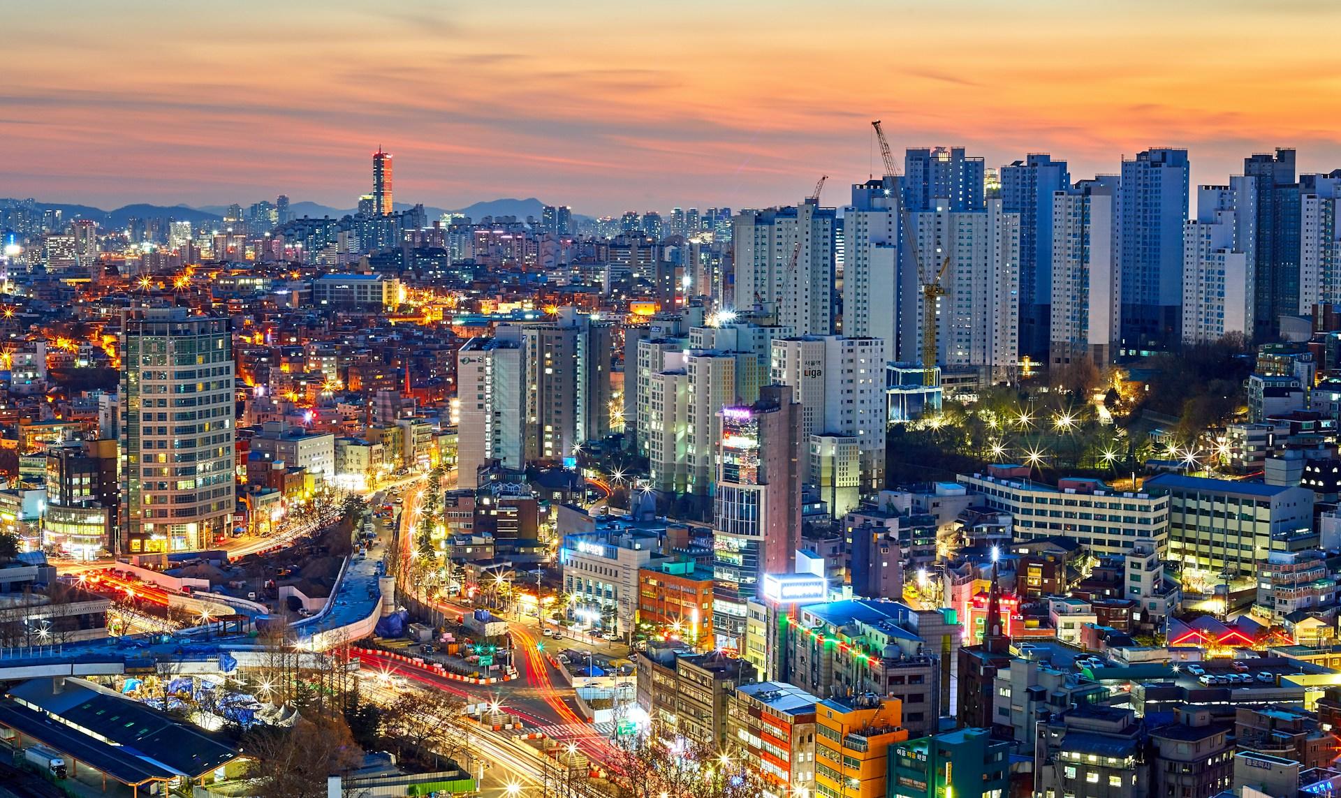 South Korean skyscrapers.