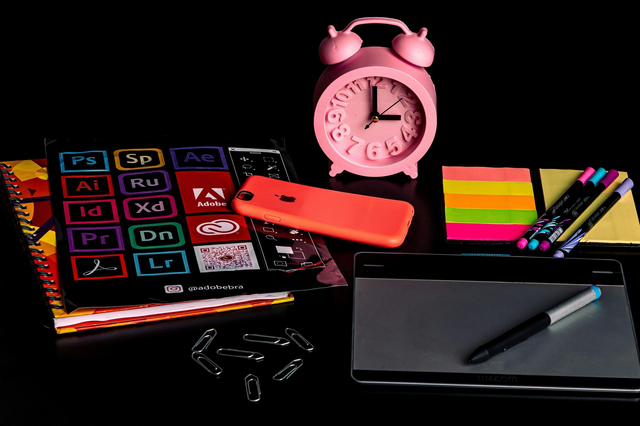 Graphic Design Softwares and other tools to draw with.