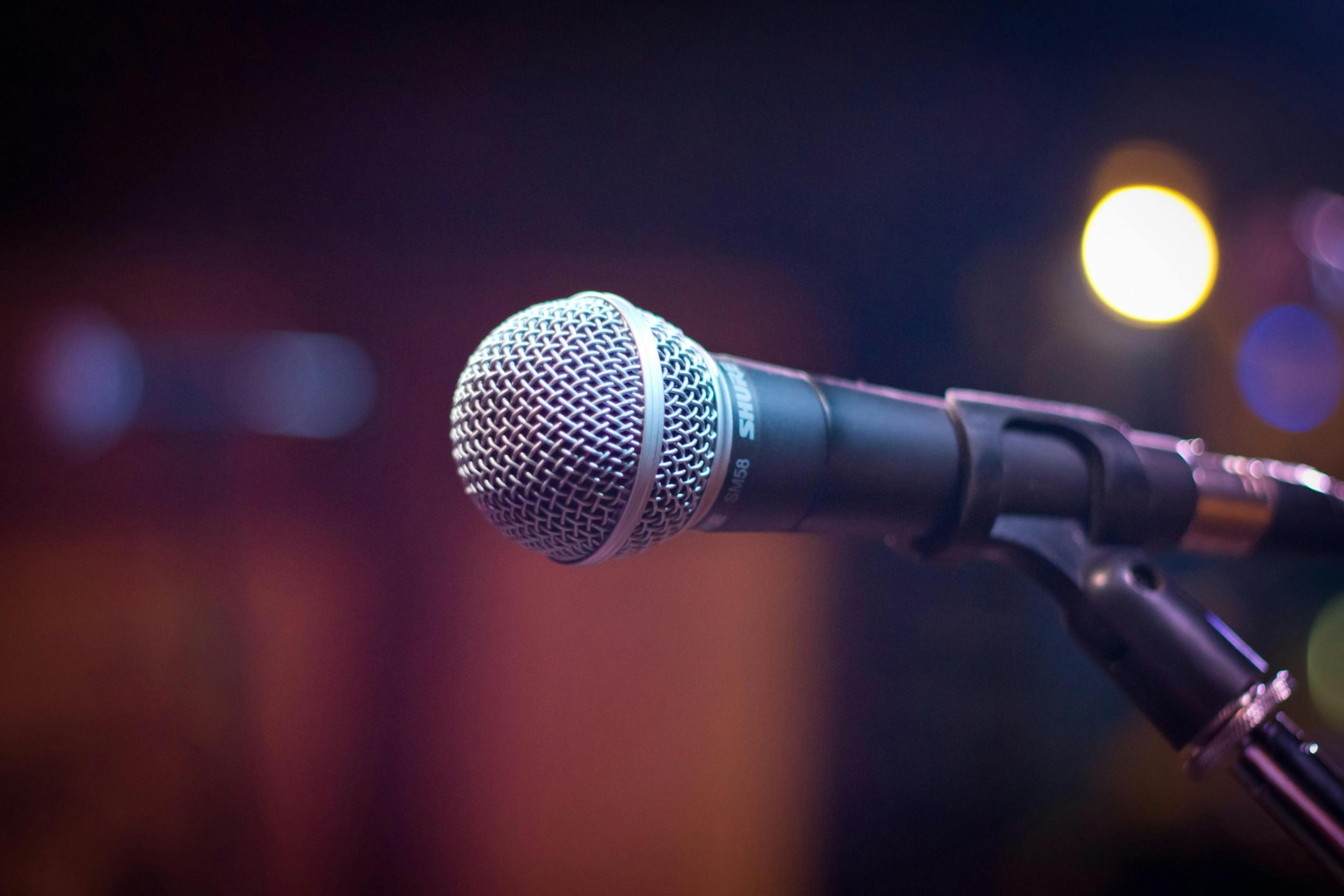 a microphone on stage