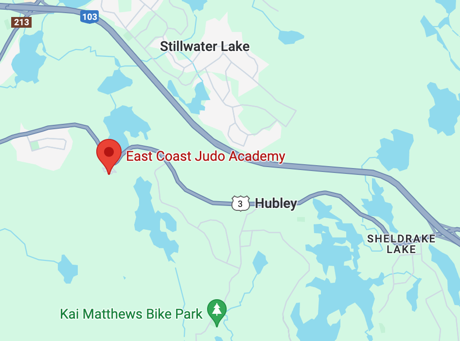Map showing the location of East Coast Judo Academy (Lewis Lake).