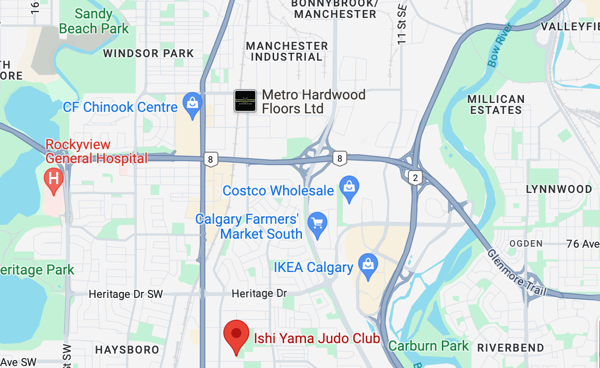 A map showing the location of  Ishi Yama Judo Club.