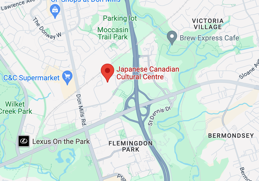 A map showing the location of Japanese Canadian Cultural Centre.