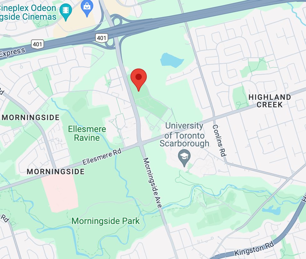 A map showing the location of the Judo National Training Center in Toronto.