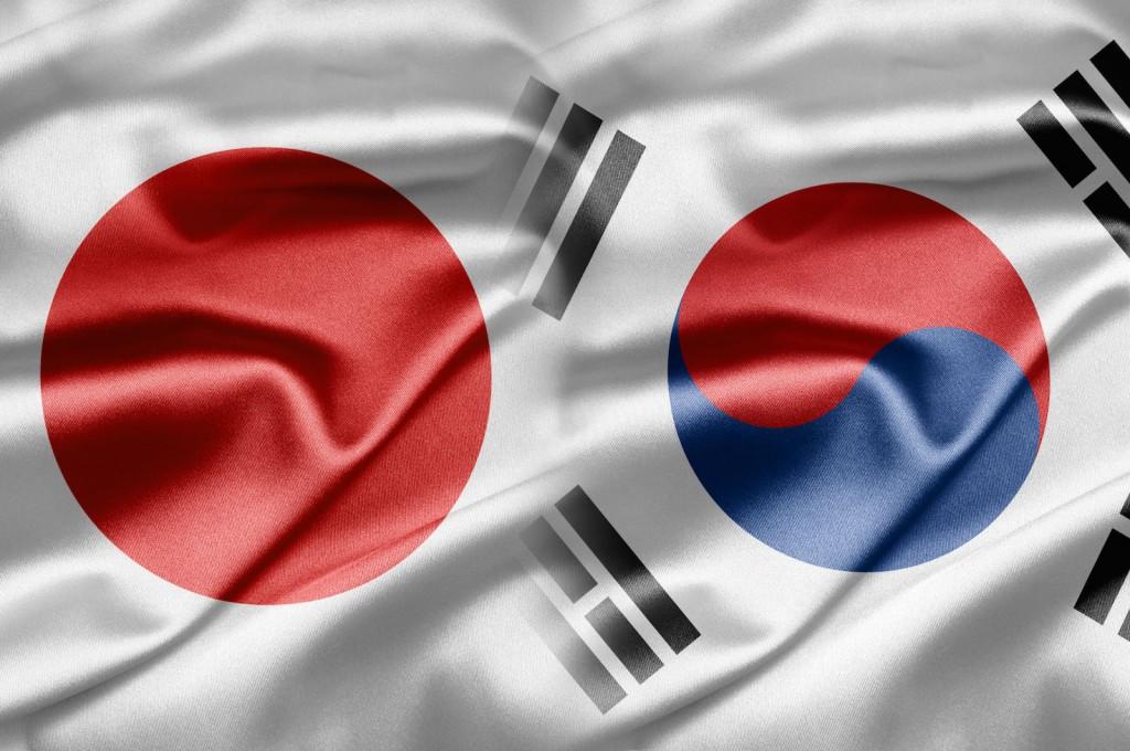 flags of south korea and japan