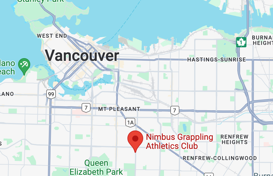 A map showing the location of Nimbus Grappling Athletics Club.