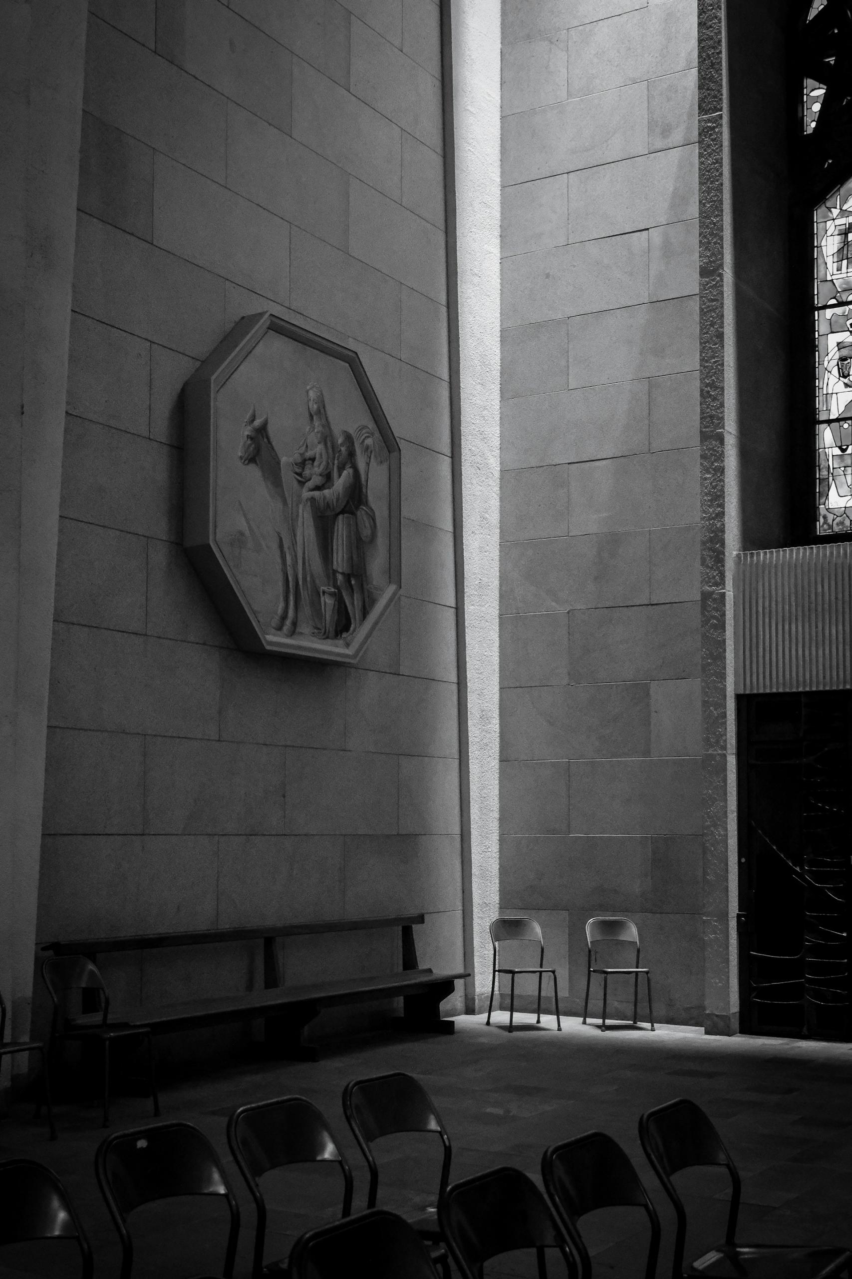 The interior of a Catholic church in Canada