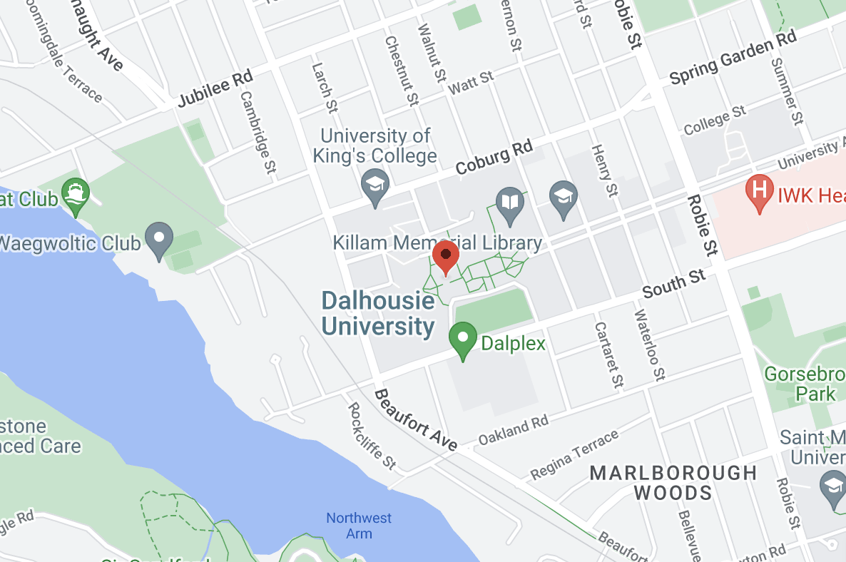 a map of the location of Dalhousie university.