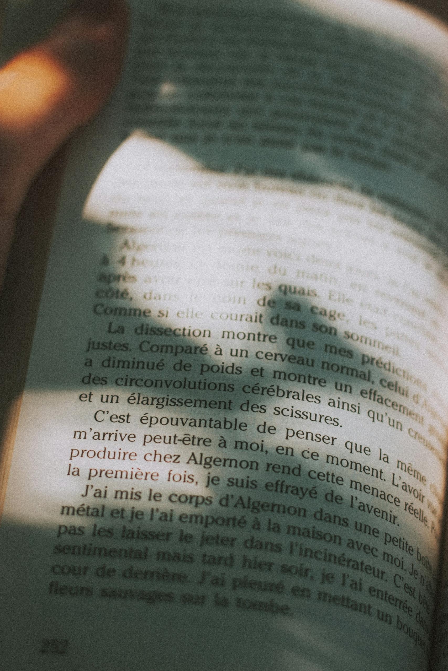A book with French text