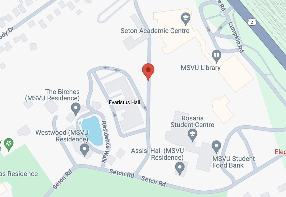 a map of the location of mount saint vincent university.