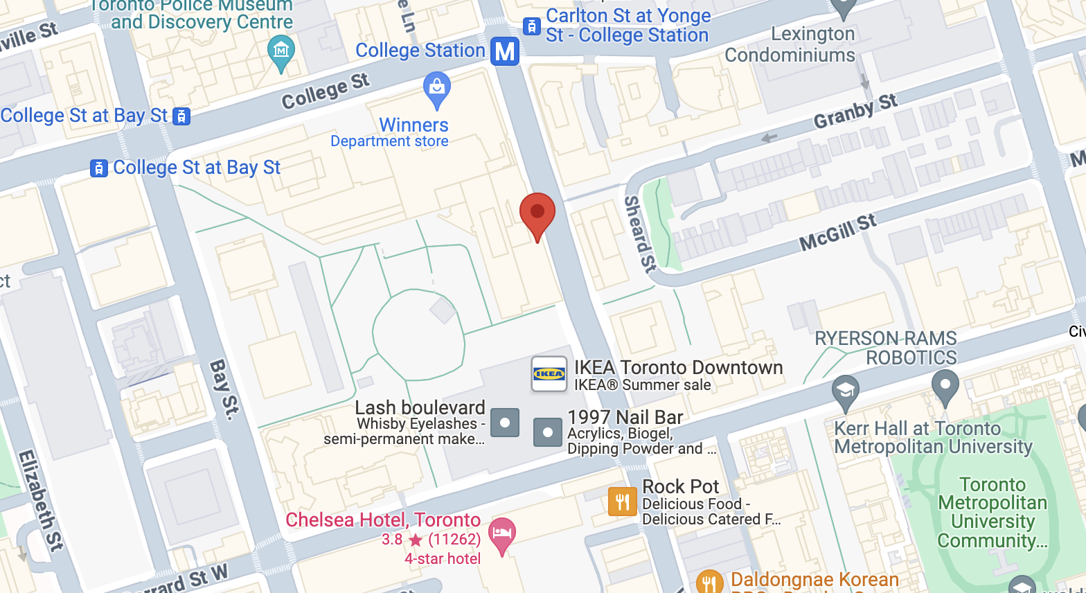 a map of the Toronto Metropolitan University