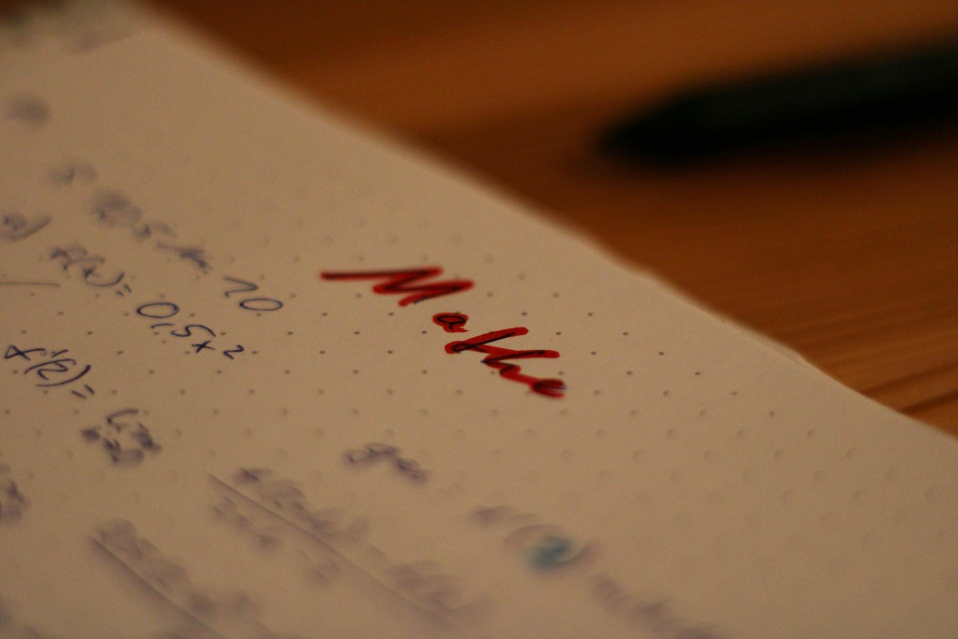 maths related  working on a paper