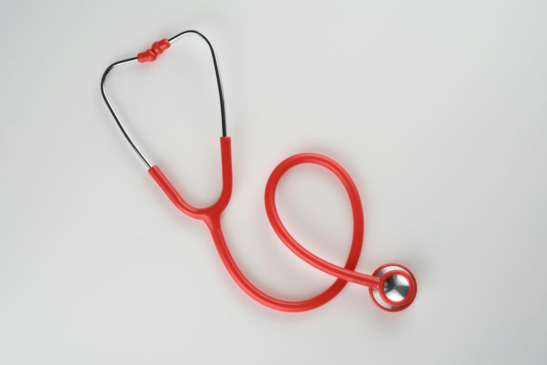 A red stethoscope.