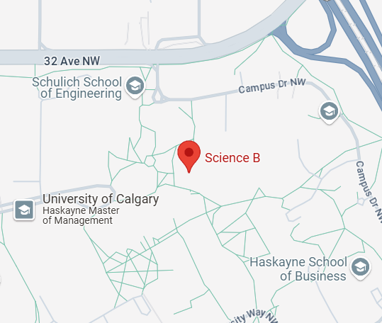 Photograph from Google Maps showing the location of the University of Calgary.
