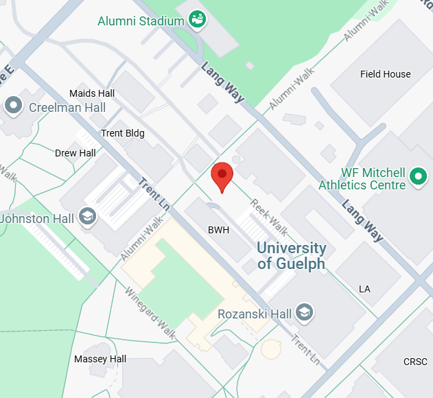 Photograph from Google Maps showing the location of the University of Guelph.