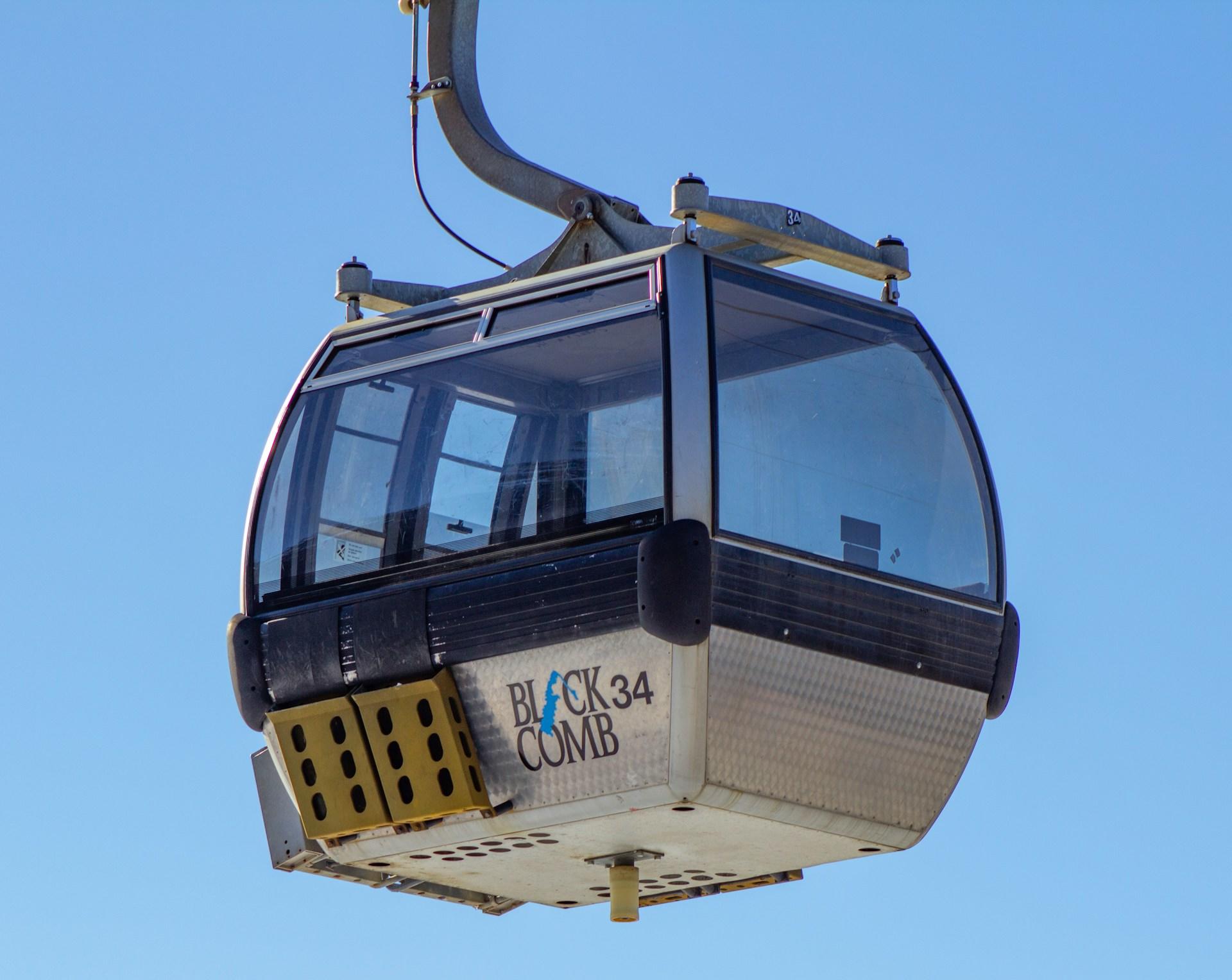 a gondola at a ski resort.