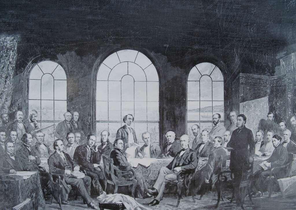 A meeting showing how the Confederation of Canada was birthed.