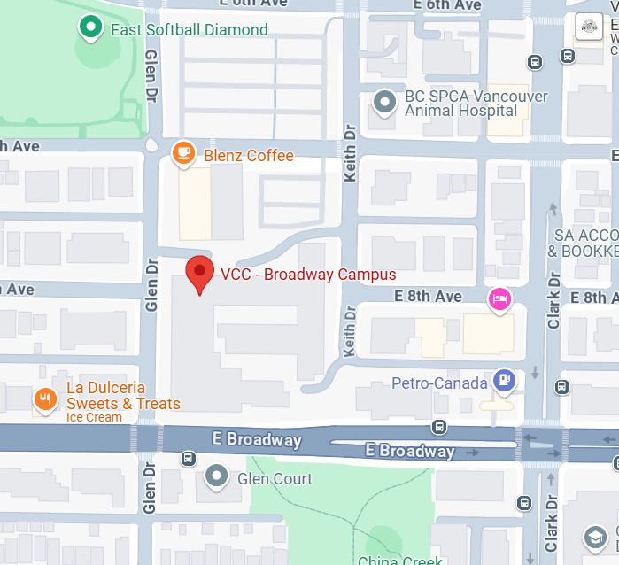 VCC Broadway Campus Vancouver location.