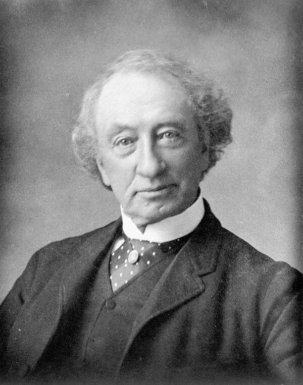 the potrait of John A. Macdonald in black and white.