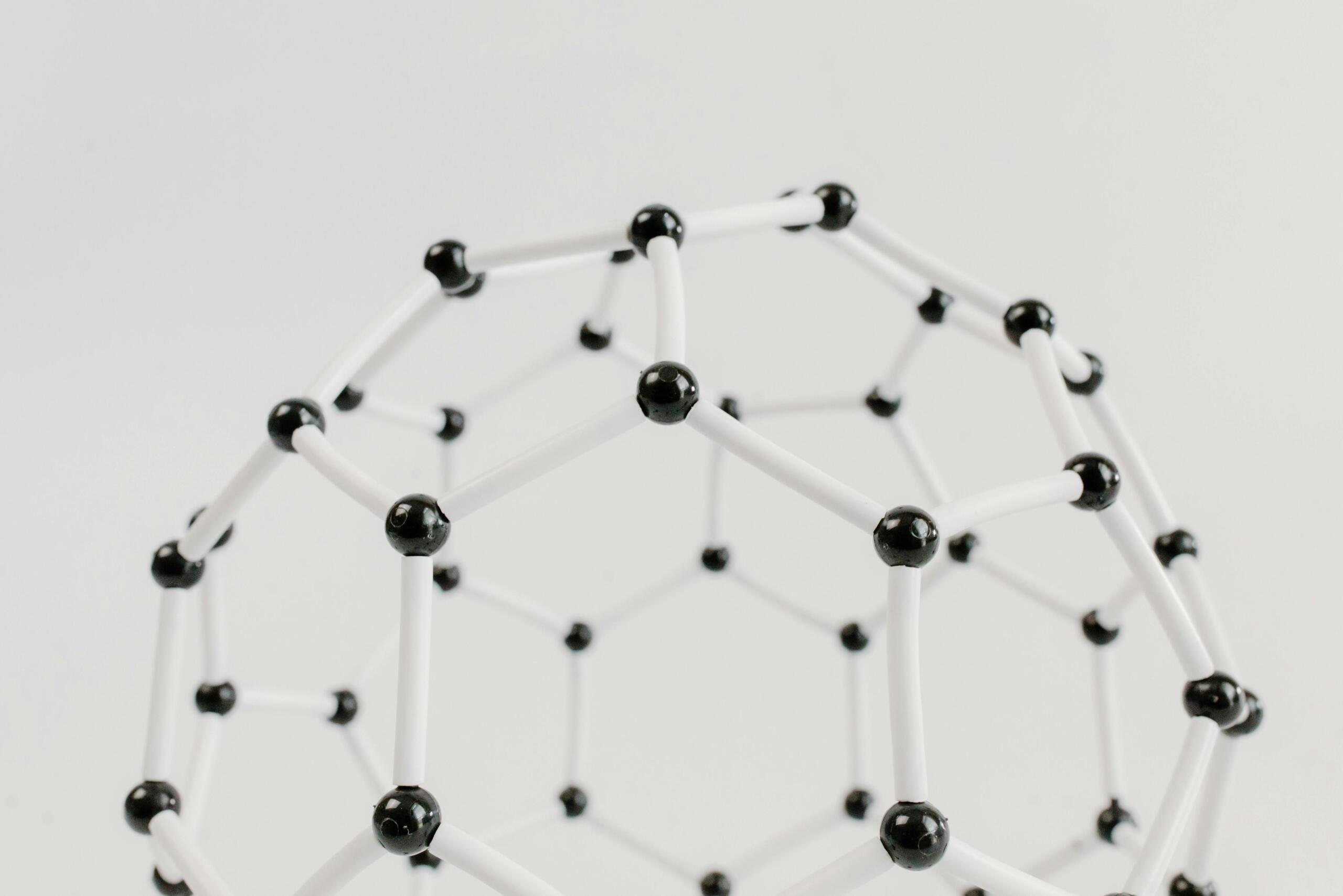 A 3D molecular model showcasing the structure of chemical compounds used in molecular medicine research.