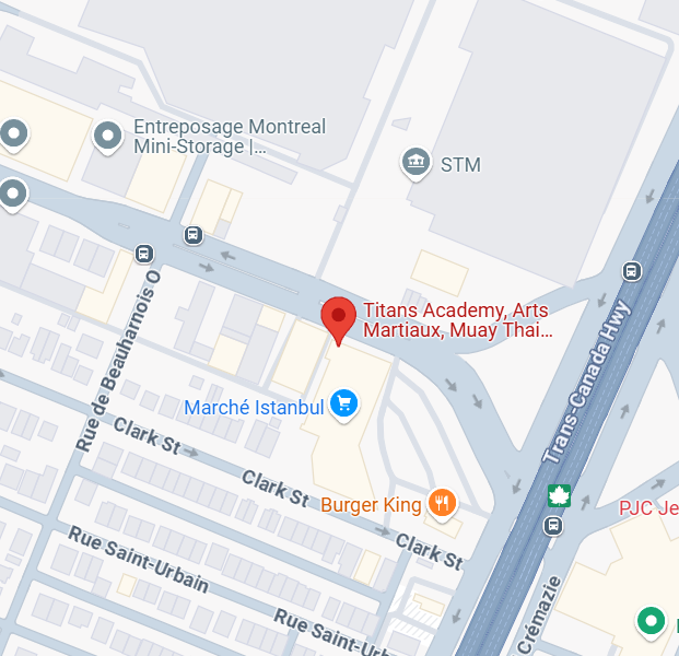 Titans Academy, Arts Martiaux, Muay Thai, Jiu-Jitsu, Kickboxing location.