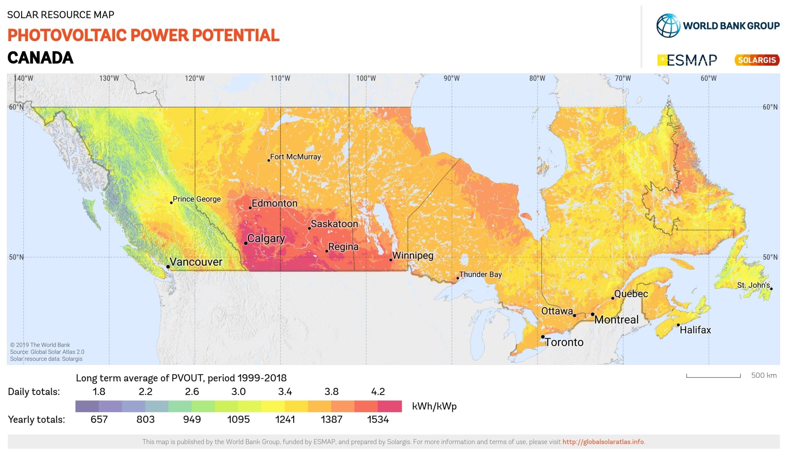 a photovoltaic solar map of canada