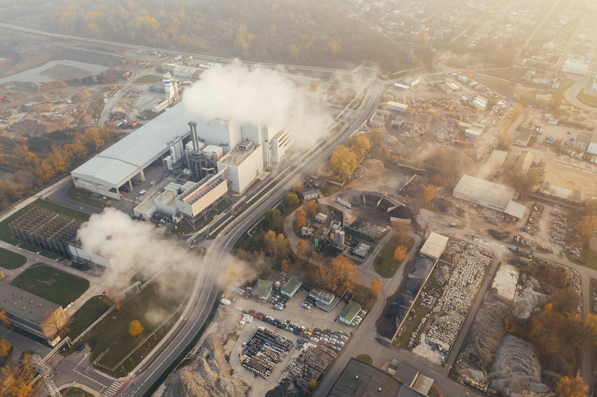 gas emissions relased by urban factories