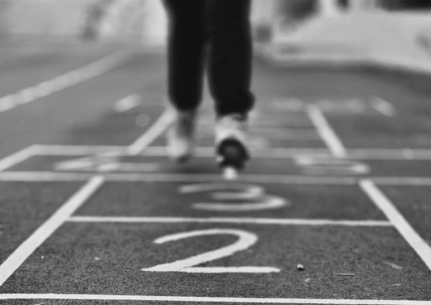 Close-up of a Hopscotch Game on Asphalt