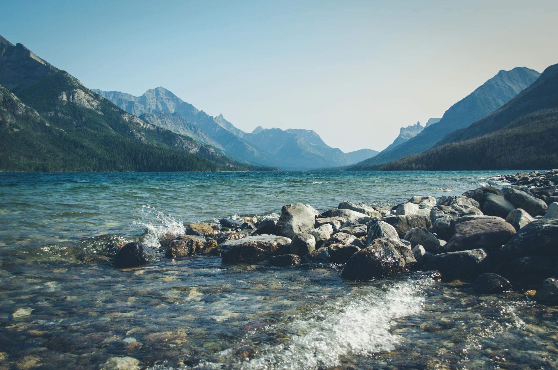 Rocky River Between the Rocky Mountains.