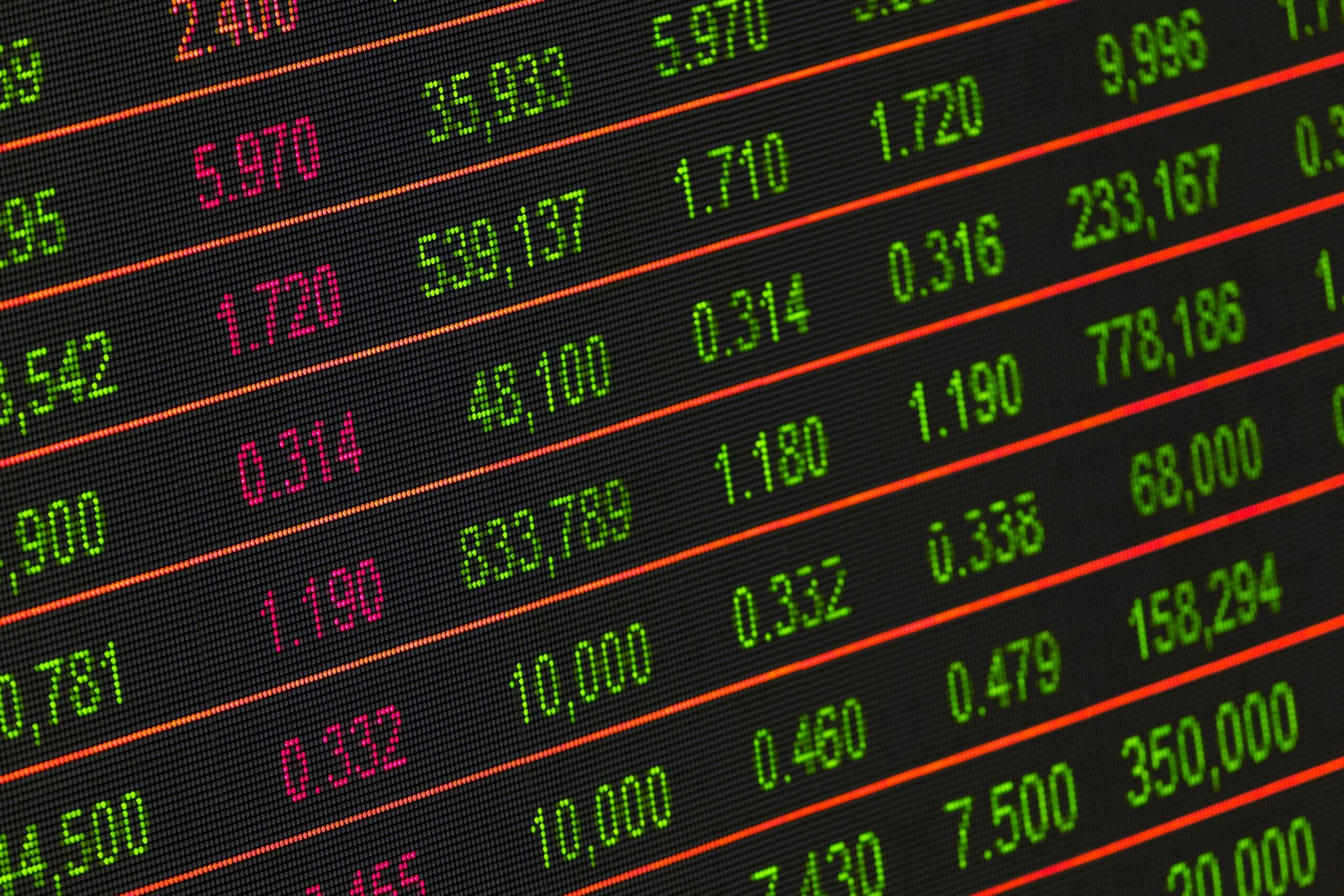 A screen filled with trading data and market indicators, representing active financial analysis.