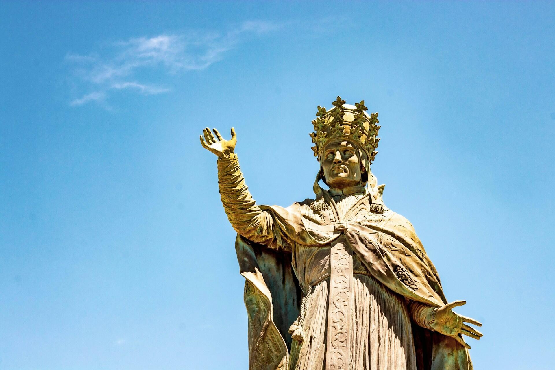 Statue representing a Pope in Aurillac, France.