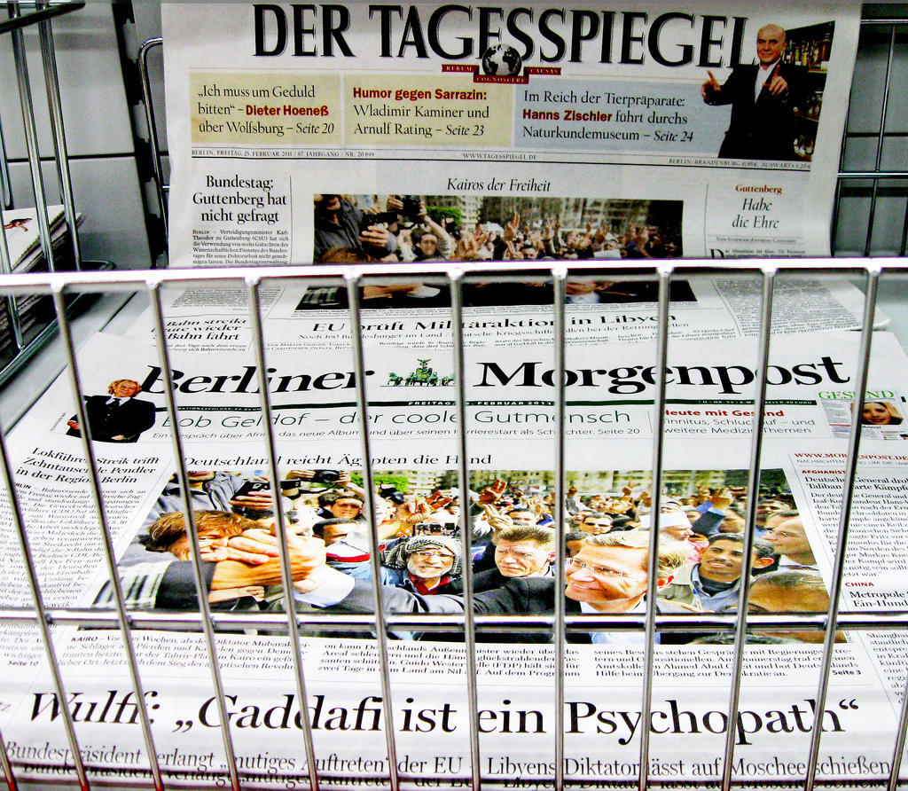 Look for newspapers adapted for beginners or aimed at children as the terminology will be simpler.