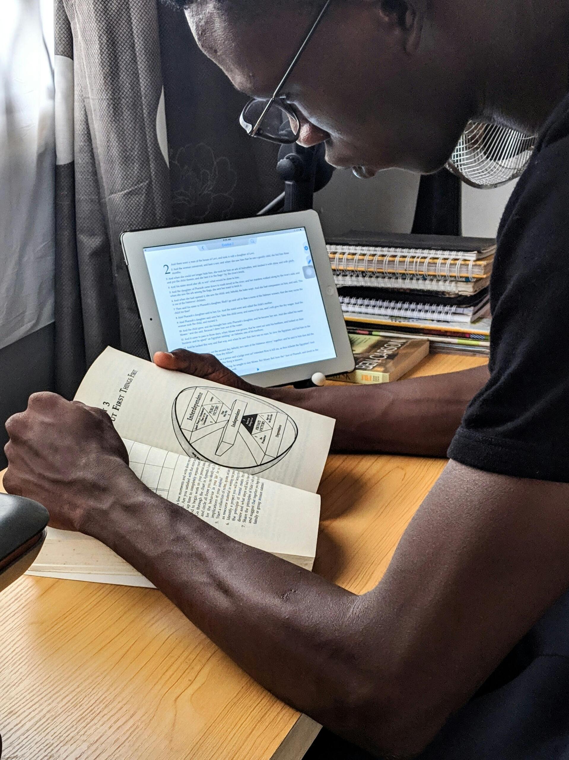 A man reading