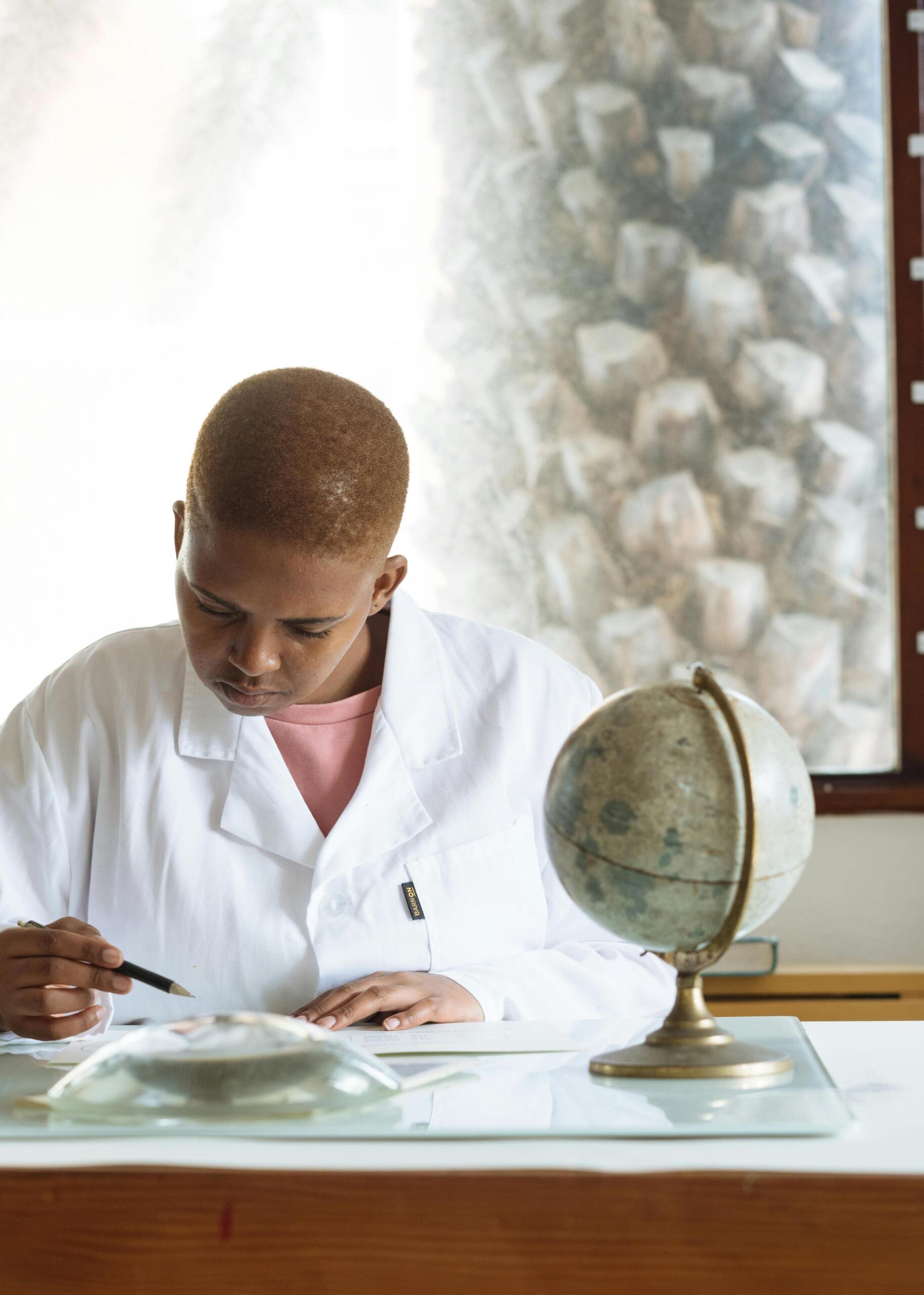 A man studying
