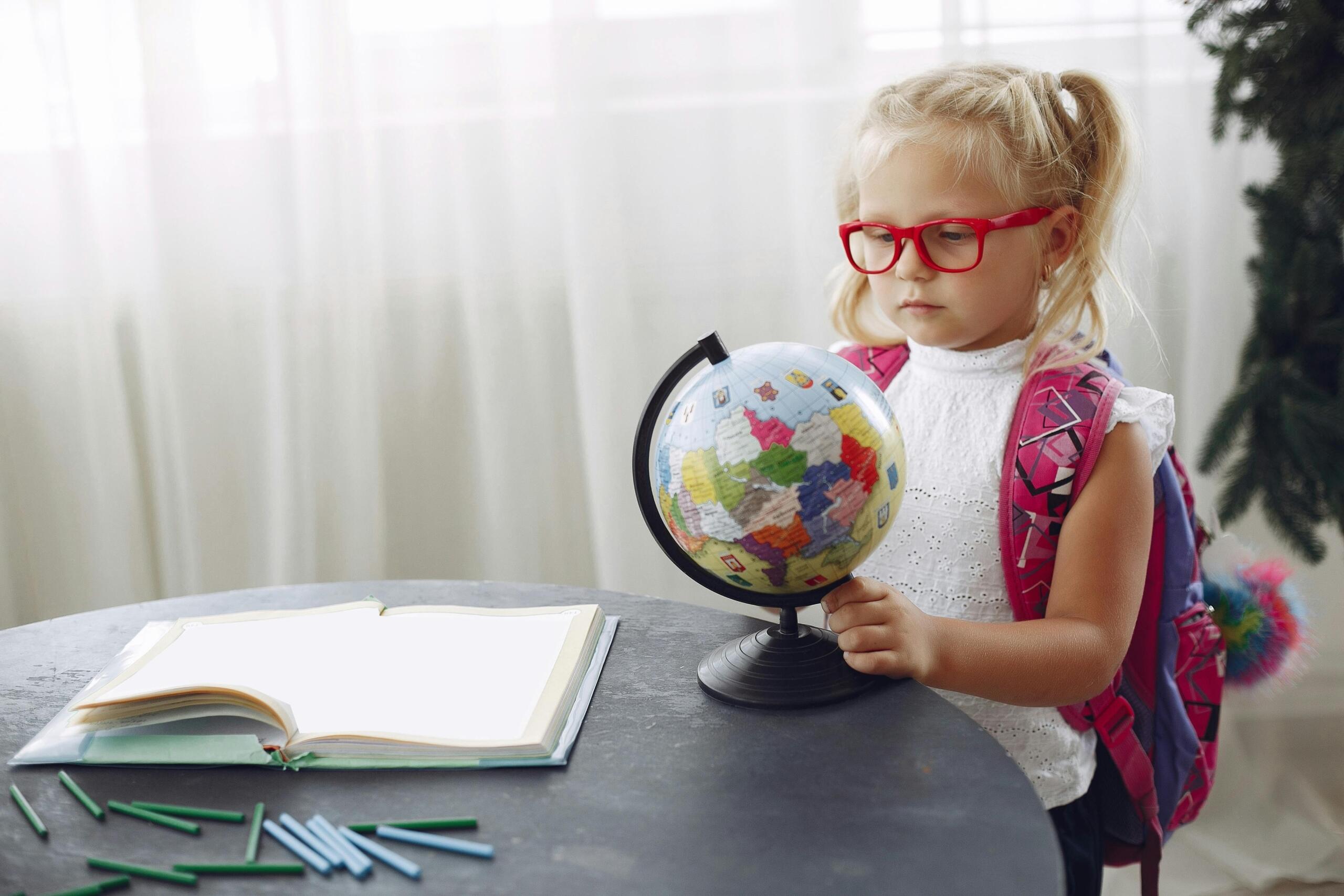 A girl reading a map