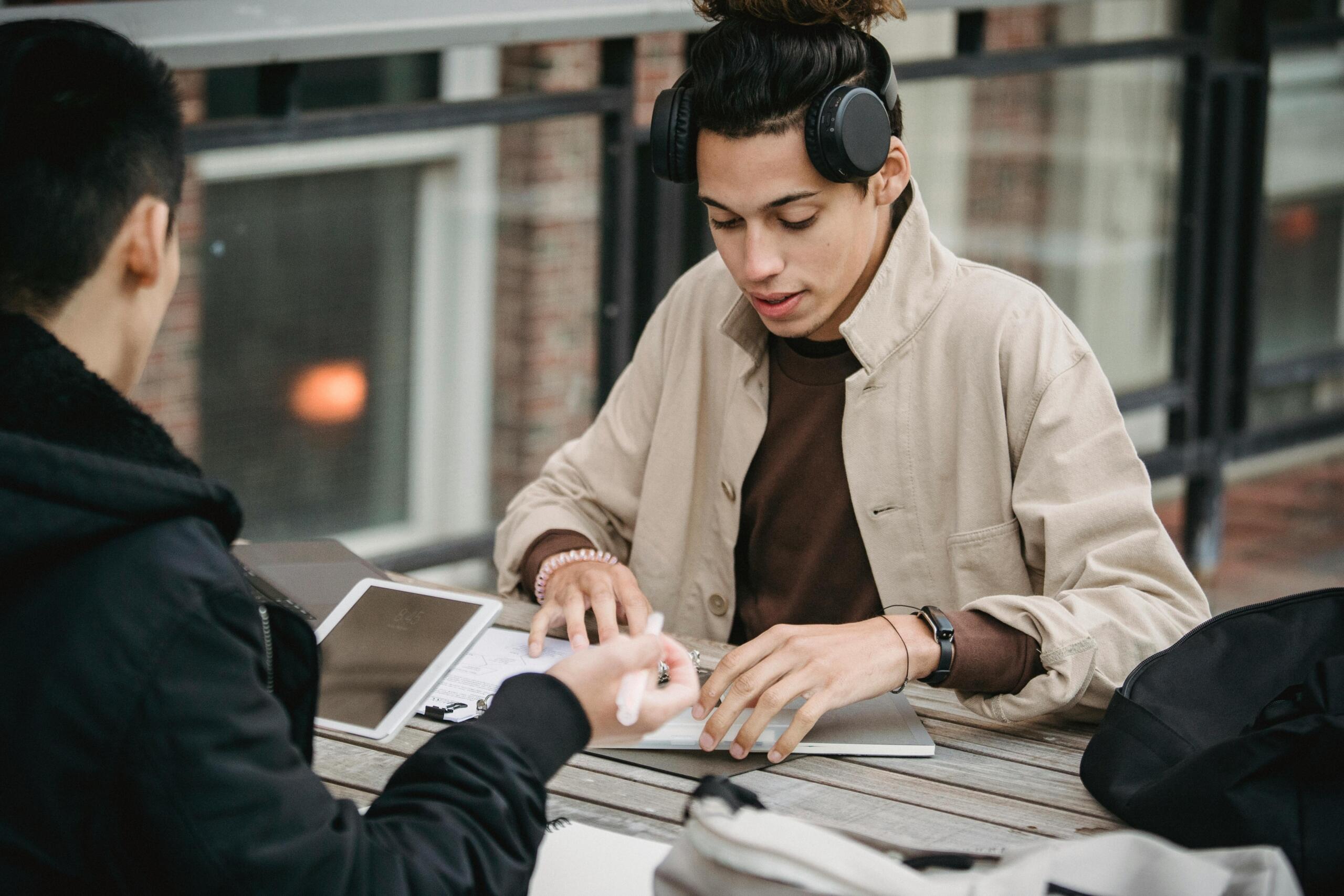 A teacher and student